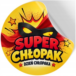 NAKLEJKI NA DZIEŃ CHŁOPAKA DZIEWCZYNKI PREZENT DO SZKOŁY SUPER BOHATER w219