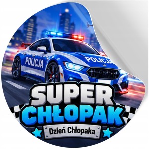 NAKLEJKI NA DZIEŃ CHŁOPAKA DZIEWCZYNKI PREZENT DO SZKOŁY POLICJA wz213