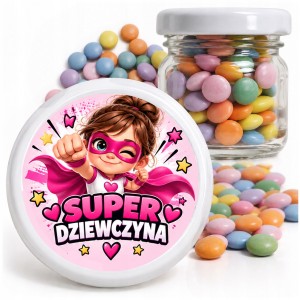 PREZENT NA DZIEŃ DZIEWCZYNKI - LENTILKI W SŁOIKU CUKIERKI DLA KLASY - wz260