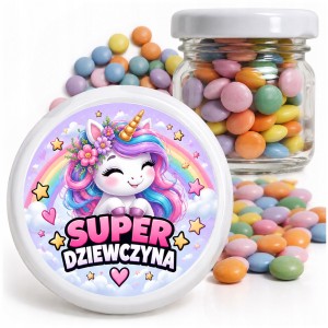 PREZENT NA DZIEŃ DZIEWCZYNKI - LENTILKI W SŁOIKU CUKIERKI DLA KLASY - wz257