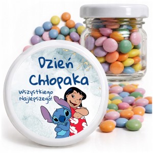 PREZENT NA DZIEŃ CHŁOPAKA - LENTILKI W SŁOICZKU CUKIERKI DLA KLASY - wz226