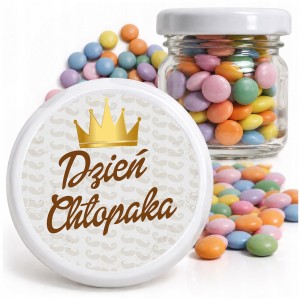 PREZENT NA DZIEŃ CHŁOPAKA - LENTILKI W SŁOICZKU CUKIERKI DLA KLASY - wz203
